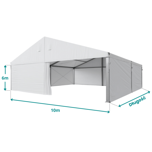 Hala Magazynowa 10x10x6 m – Aluminiowa, Poszycie PVC