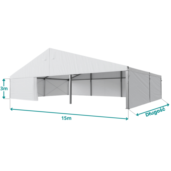 Hala Magazynowa 15x15x3 m – Aluminiowa, Poszycie PVC