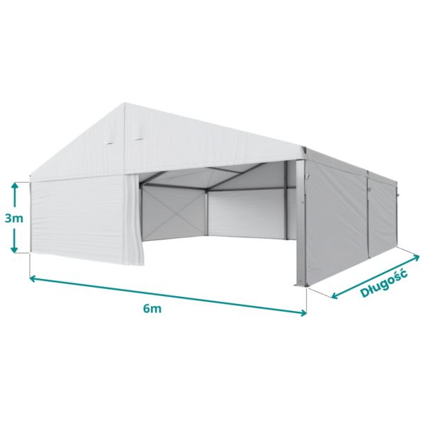 Hala magazynowa aluminiowa z poszyciem z PVC, PCV