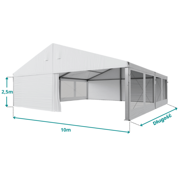 Hala Namiotowa 10x22x2,5 m Aluminiowa