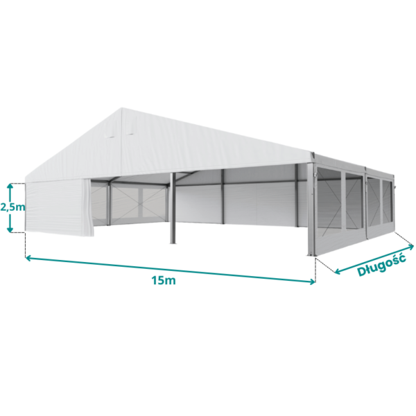 Hala Namiotowa 15x25x2,5 m Aluminiowa