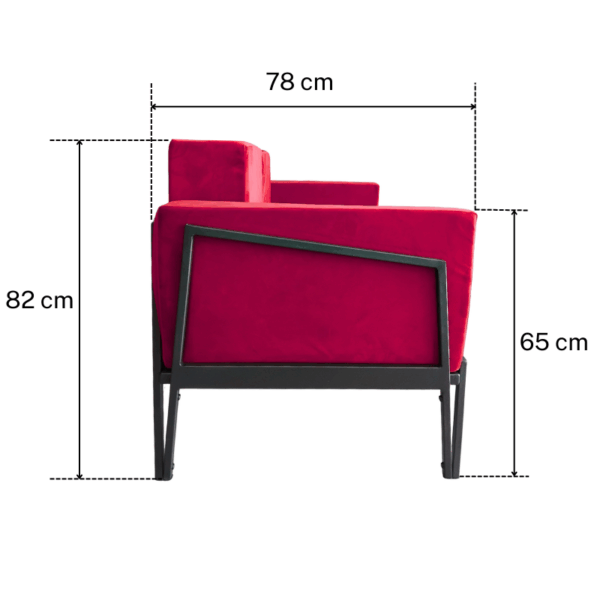 Sofa Eventowa Maxi Czerwona – 3-osobowa z Kolekcji V - obrazek 3