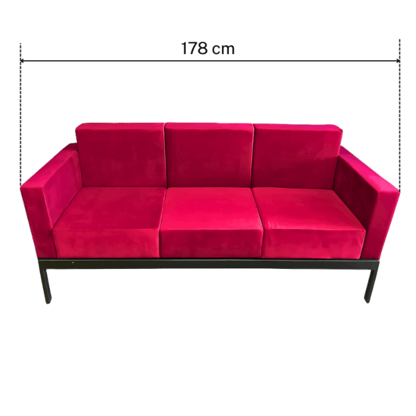 Sofa Eventowa Maxi Czerwona – 3-osobowa z Kolekcji V - obrazek 2
