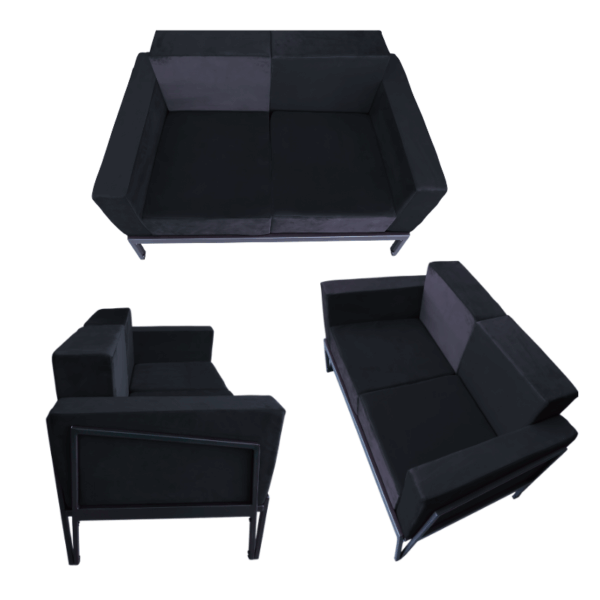 Sofa Eventowa Midi Czarna – 2-osobowa z Kolekcji V - obrazek 4