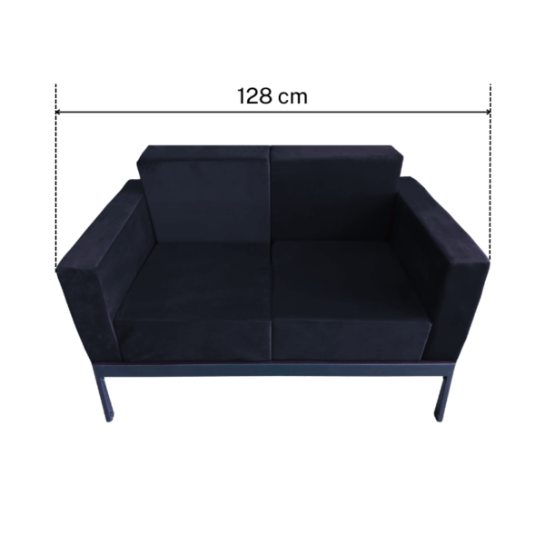 Sofa Eventowa Midi Czarna – 2-osobowa z Kolekcji V - obrazek 2